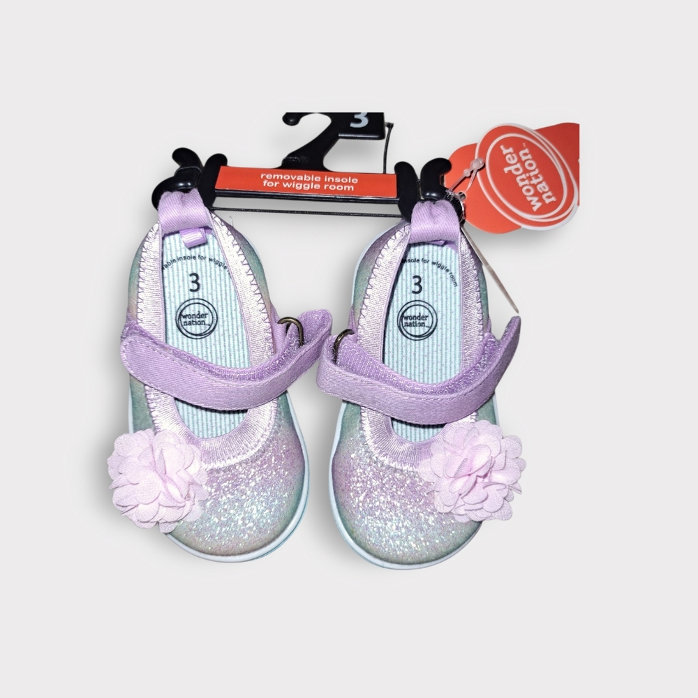 Wonder Nation Kids Glitter Shoes - Purple